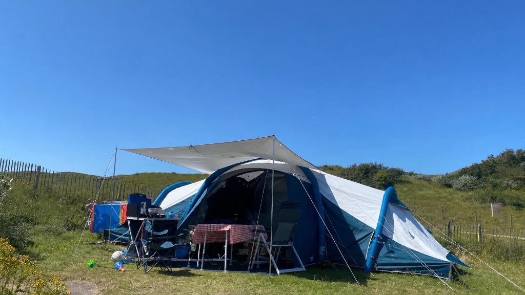Tent Quechua Air Seconds 8.4 | Opblaastent | 8 personen, Caravans en Kamperen, Tenten, Ophalen, Gebruikt, Meer dan 6