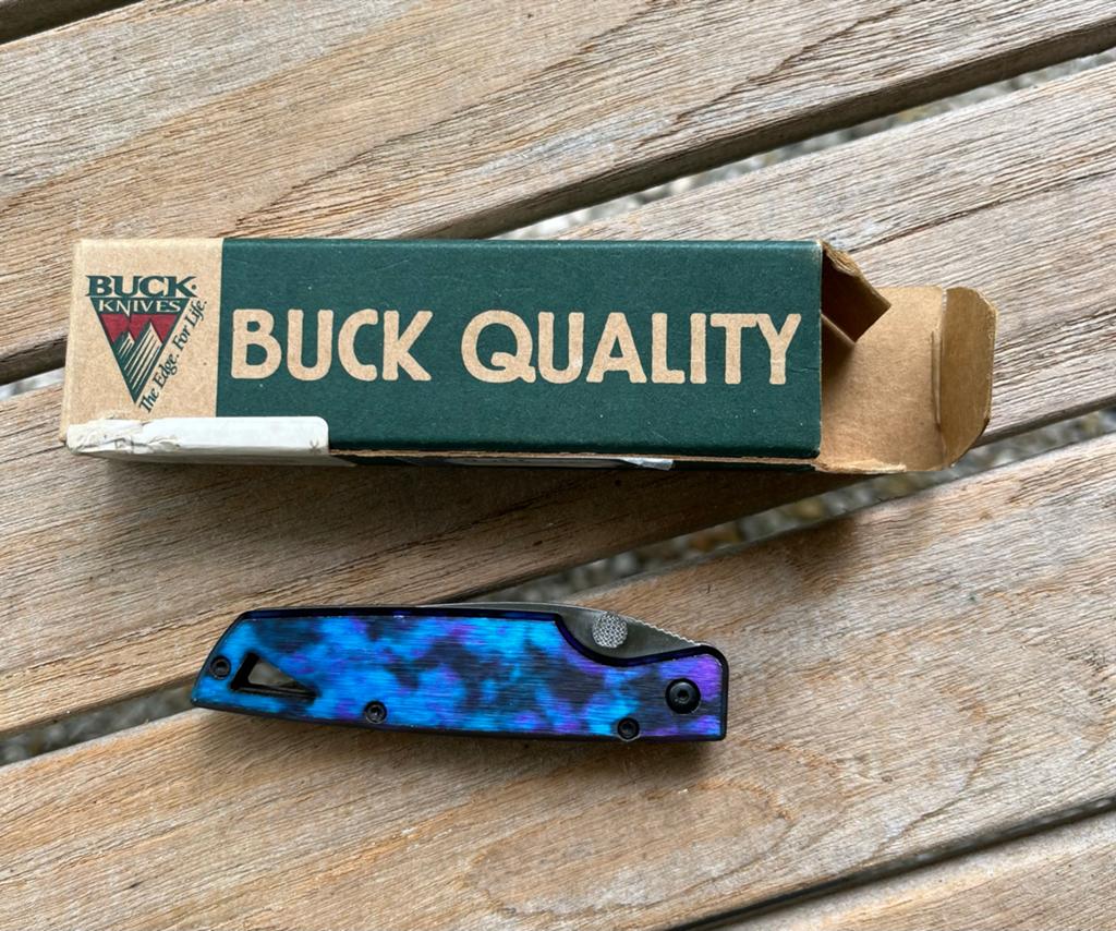 Buck Knife 170BM Lightning HTA I Blue Marble, Ophalen, Zo goed als nieuw