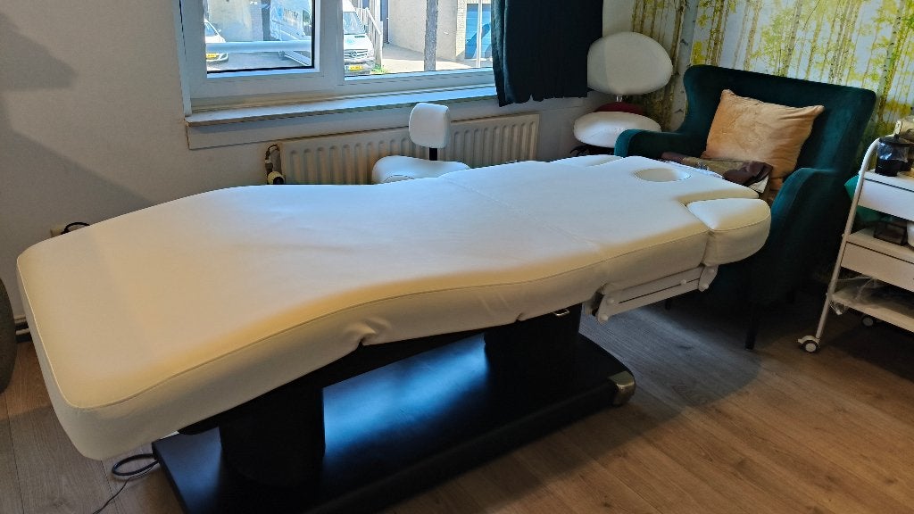 Professionele 3-motorige elektrische behandelbank -Wit, Ophalen, Gebruikt, Massagetafel