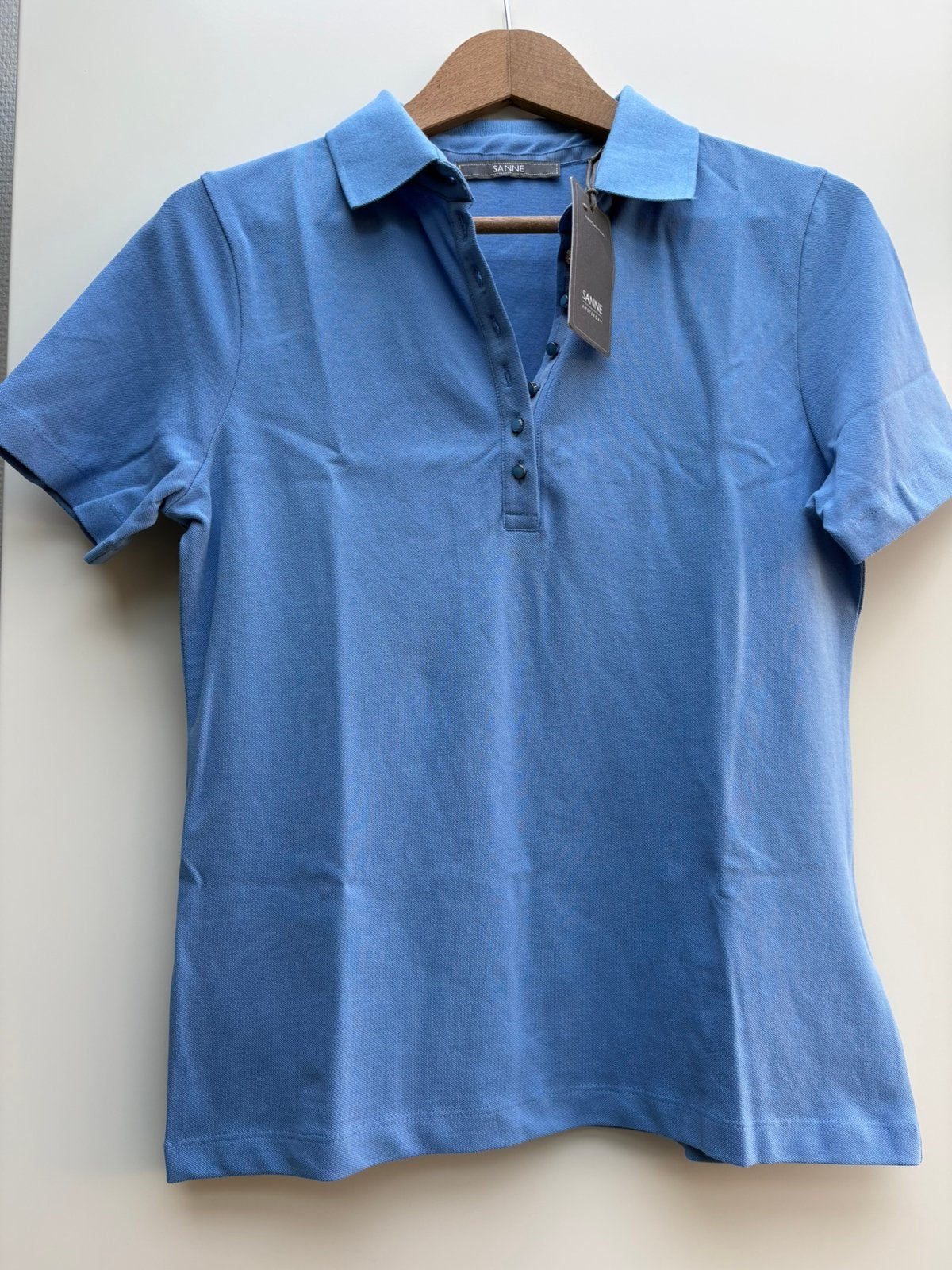 Nieuw blauw dames Polo/ T-shirt Sanne Maat S. Met prijslabel, Blauw, Nieuw, Ophalen of Verzenden, Korte mouw