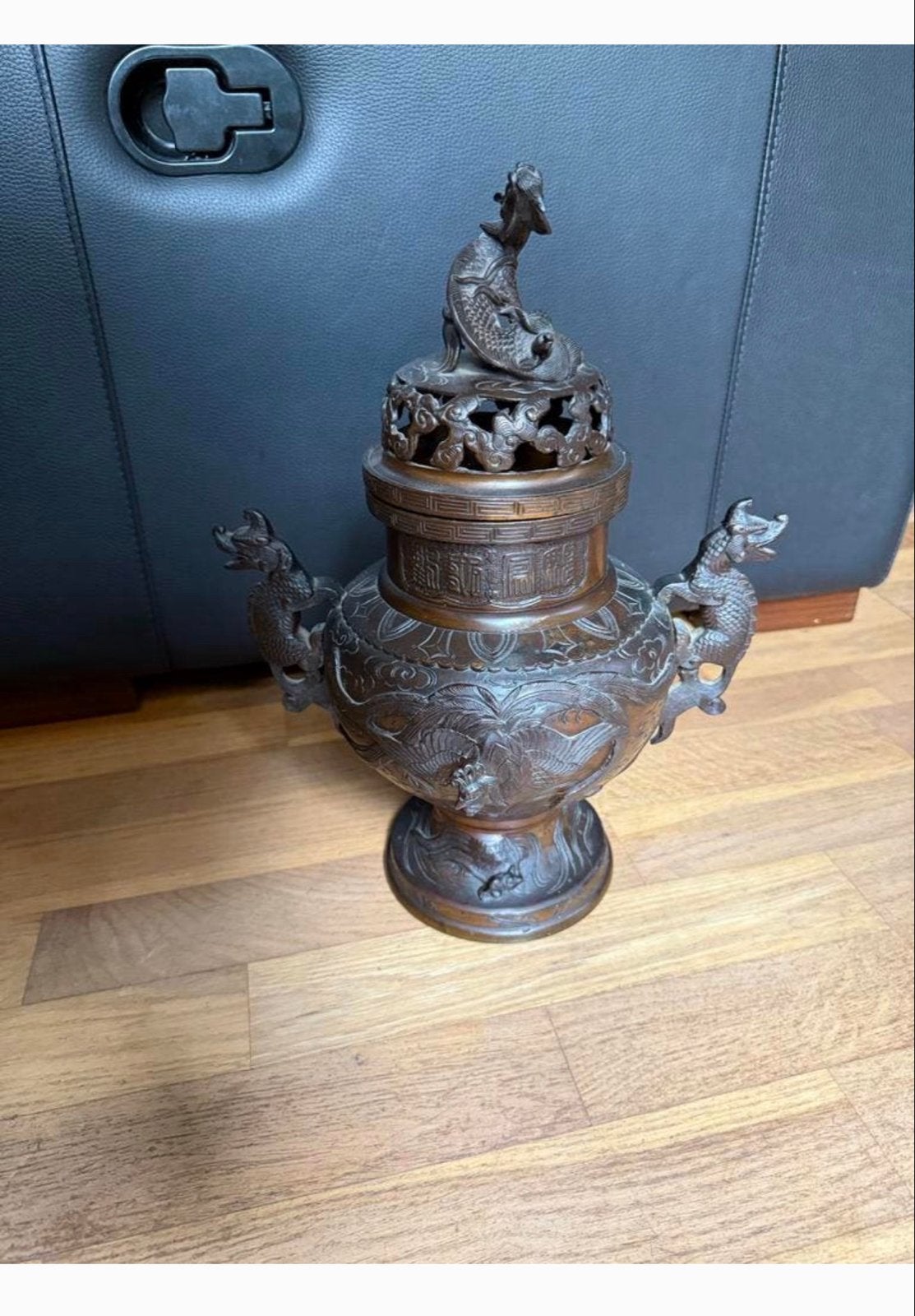 Antieke Chinese Bronzen Wierookbrander met Drakenmotieven, Ophalen of Verzenden, Brons