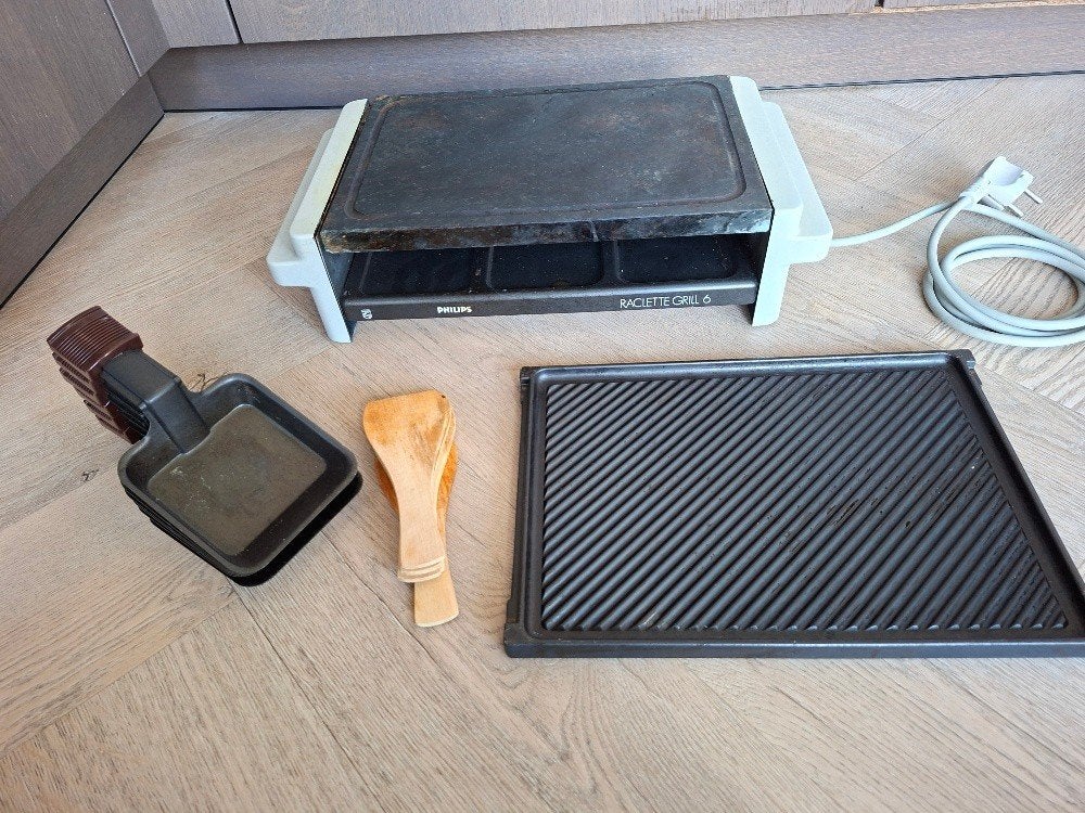 Complete Philips Raclette Grill 6 set, Ophalen of Verzenden, Gebruikt