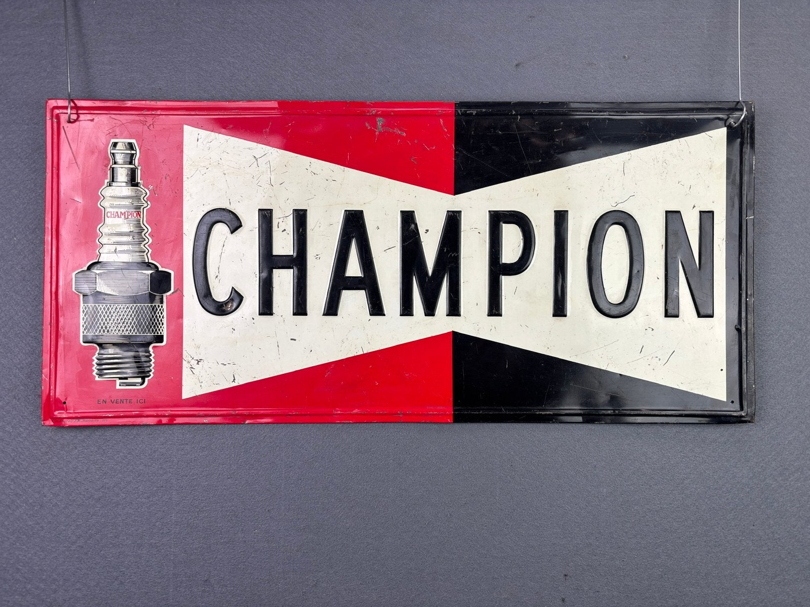 Oud origineel Champion bougies relief reclamebord, Verzamelen, Reclamebord, ., Ophalen of Verzenden, Zo goed als nieuw