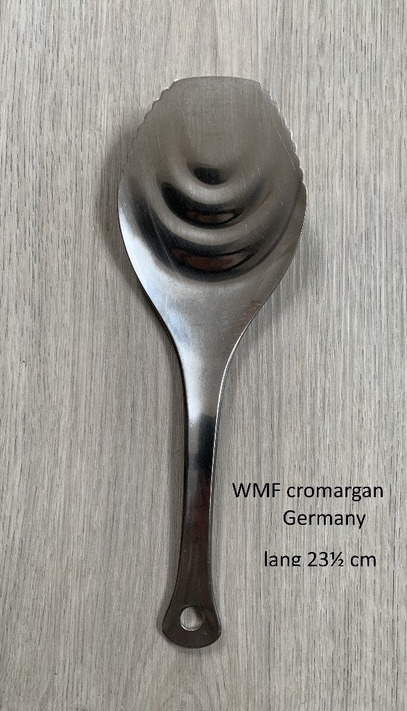 WMF, spiegeleischep, taartschep, visschep, aspergeschep ??, Gebruikt, Los bestek, Ophalen of Verzenden, Rvs of Chroom