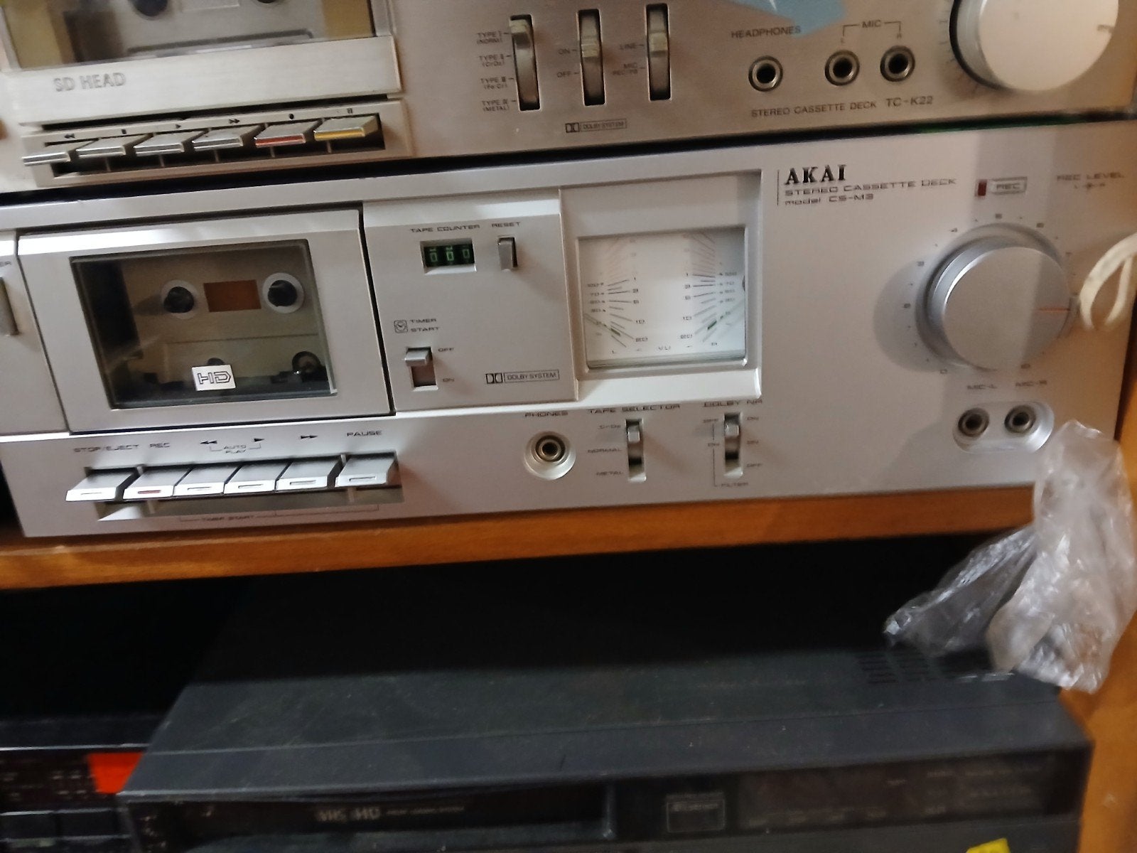 Akai CS-M3 Stereo Cassette Deck - Vintage Audiophile, Audio, Tv en Foto, Cassettedecks, Ophalen of Verzenden, Enkel, Akai, Tiptoetsen
