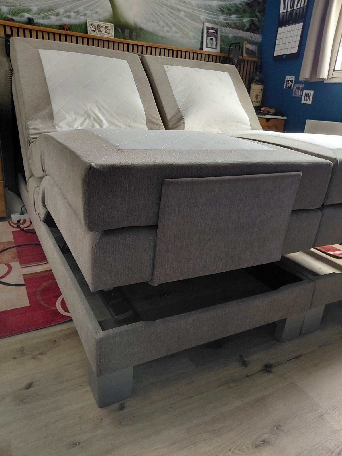 bed met elektra 160x200, Ophalen, Beige, Tweepersoons, Zo goed als nieuw