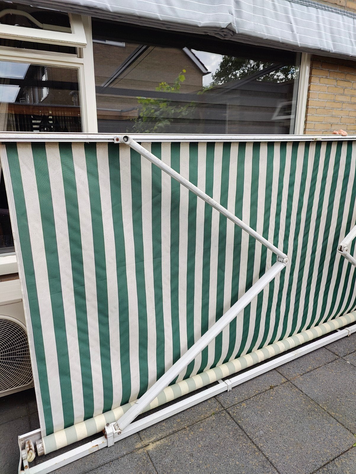 Zonnescherm, knikarm, Tuin en Terras, Zonneschermen, Ophalen, Gebruikt, Knikarmscherm