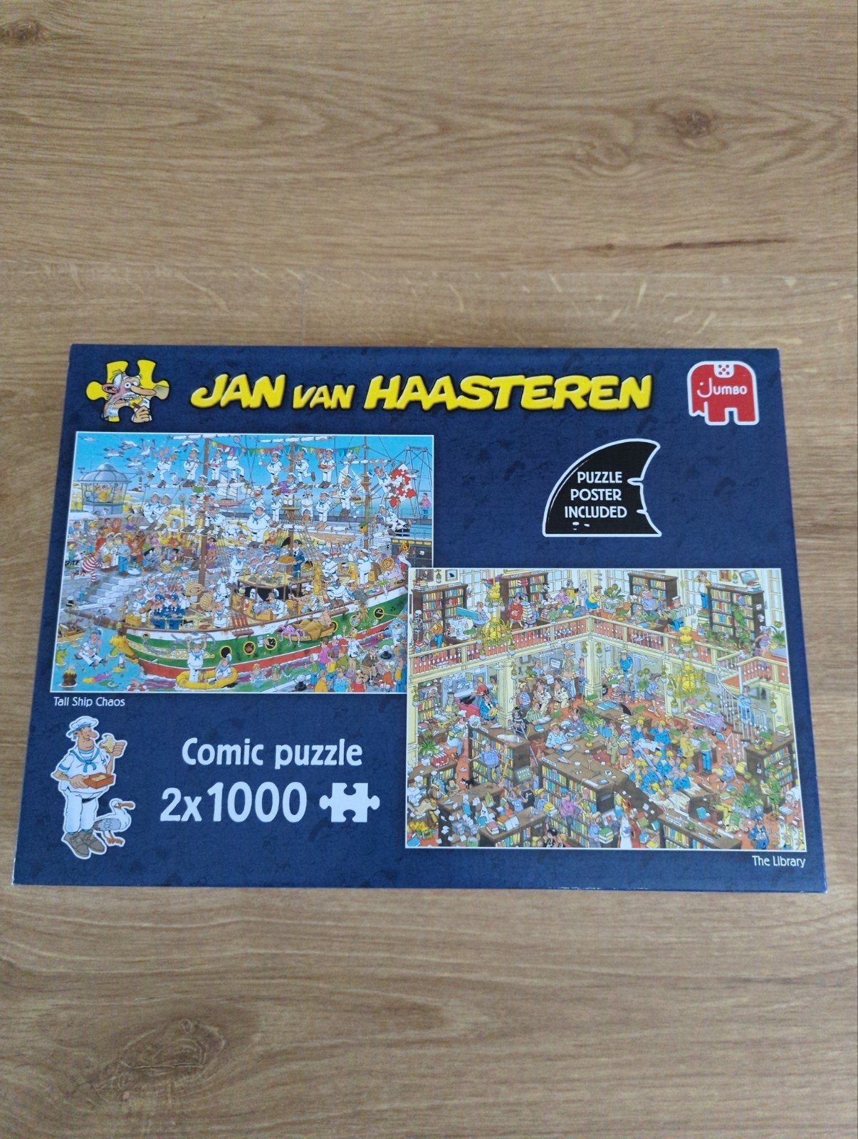 Jan van Haasteren Tall ship chaos/ The library, Ophalen of Verzenden, 500 t/m 1500 stukjes, Zo goed als nieuw