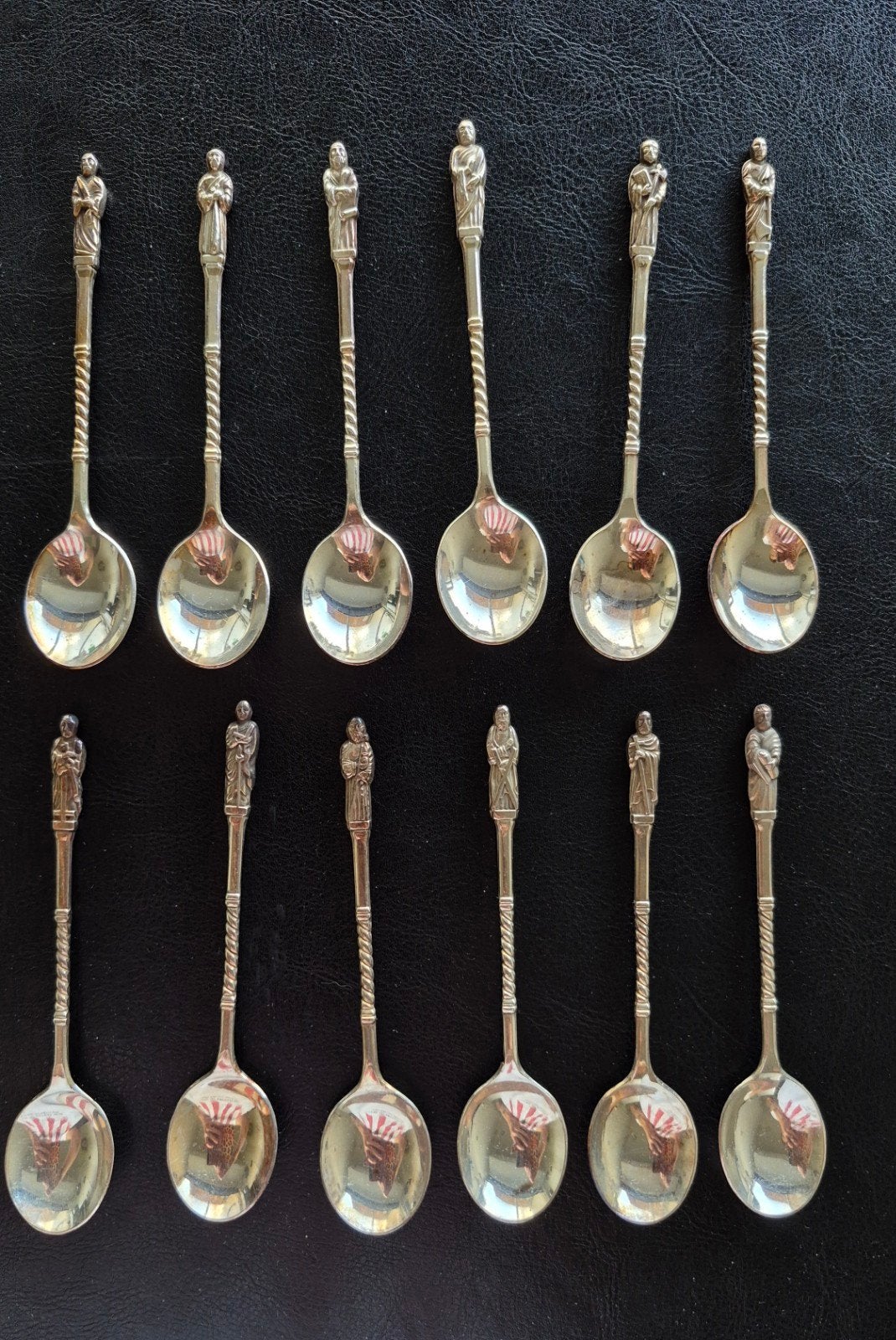 Complete set van 12 antieke vintage apostel lepeltjes, Antiek en Kunst, Ophalen