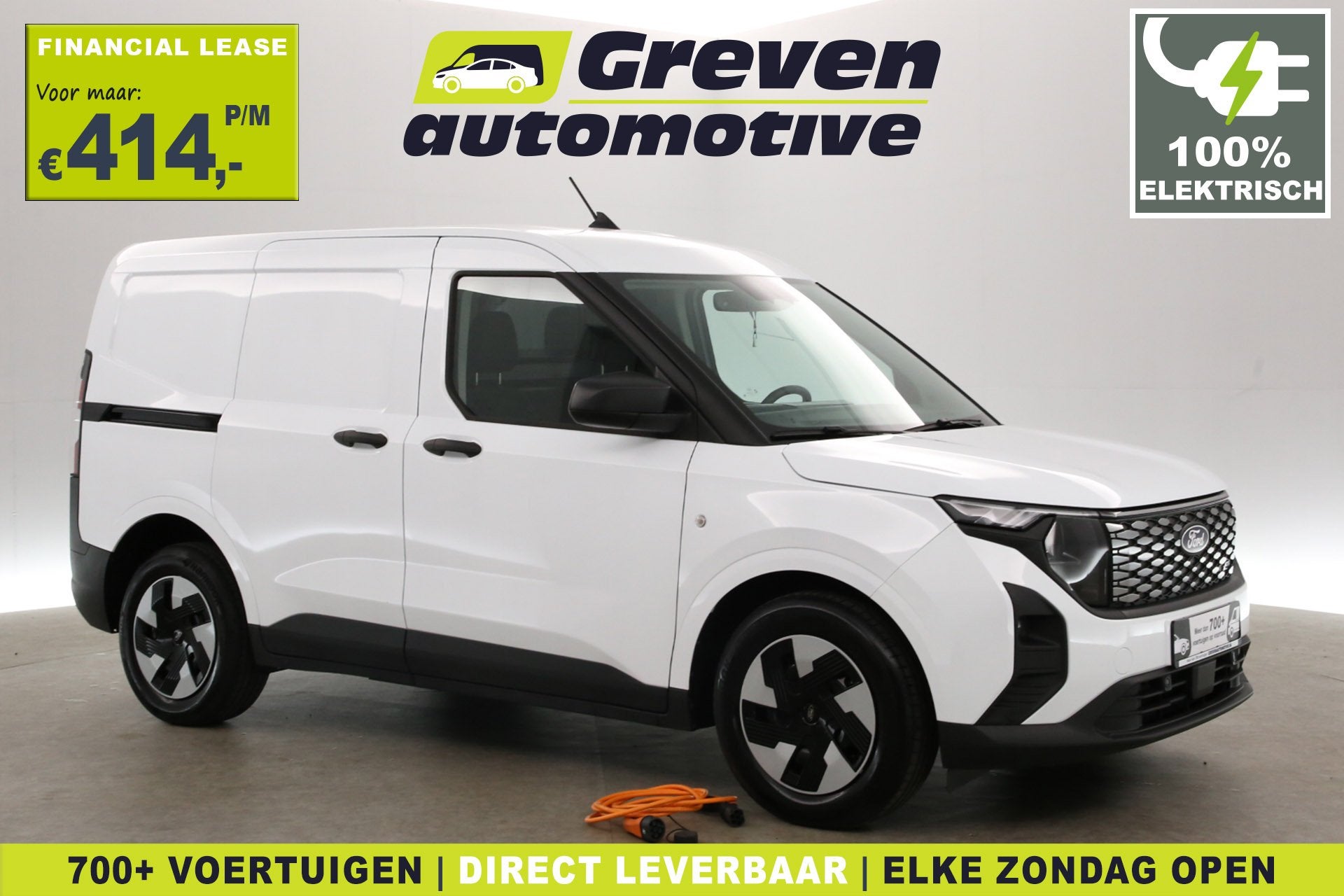 Ford e-Courier 54 kWh 136PK | NIEUW | Snelladen | Virtual |, Automaat, Gebruikt, 750 kg, Wit
