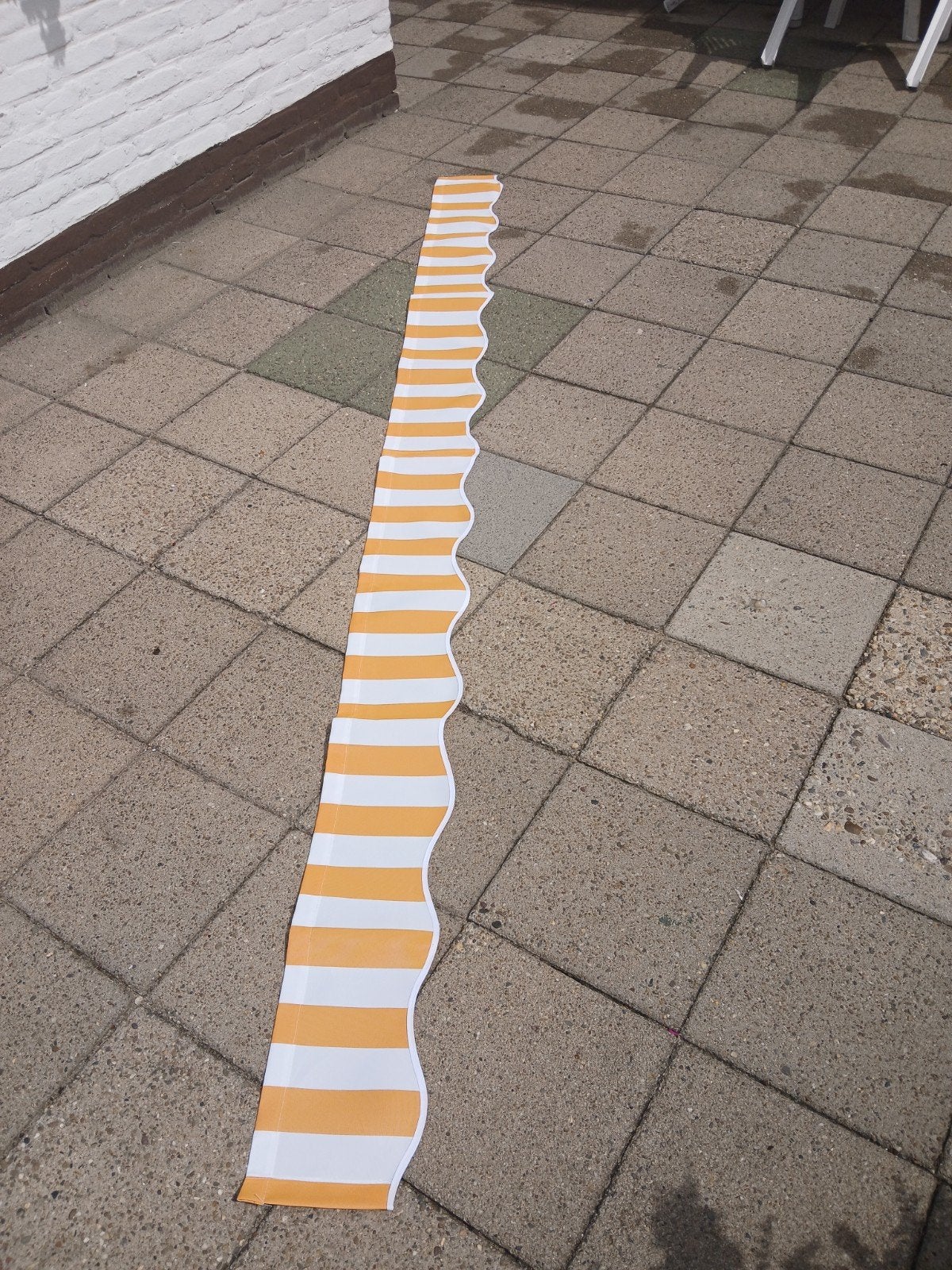 Vervangende volant zonnescherm geel/wit 290x21cm NIEUW, Overige typen, Nieuw, Ophalen of Verzenden, 250 cm tot 450 cm