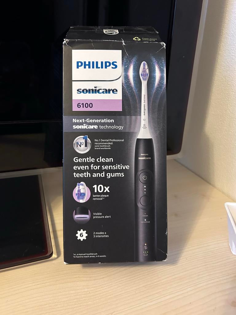 Philips Sonicare 6100 Elektrische Tandenborstel Zwart, Ophalen of Verzenden, Nieuw, Mondverzorging