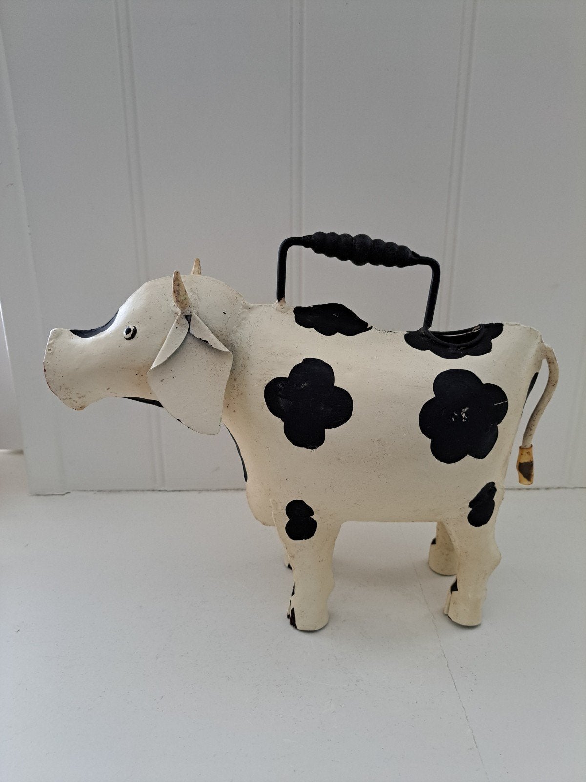 vintage gietijzeren gieter koe, Brocante, Beige, Ophalen of Verzenden, Zo goed als nieuw