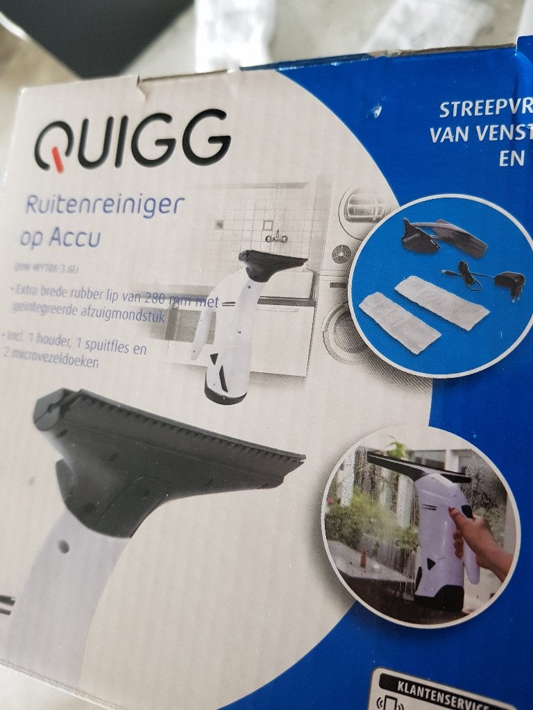 QUIGG Ruitenreiniger op accu QOW-WYT08-3.6Li, Ophalen, Raamwisser of Trekker