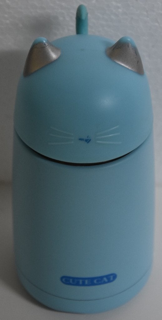 drink thermo beker school cute cat overblijven fun kat blauw, Ophalen of Verzenden, Zo goed als nieuw
