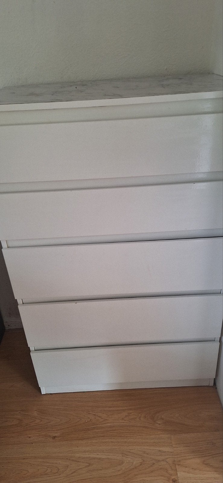 IKEA MALM ladekast met 5 lades - wit, Ophalen, 5 laden of meer, 100 tot 150 cm, 50 tot 100 cm