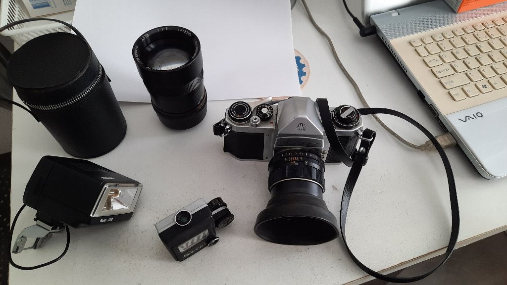 spiegelreflexcamera met lens en flitser, Audio, Tv en Foto, Ophalen, Gebruikt, Spiegelreflex, Pentax