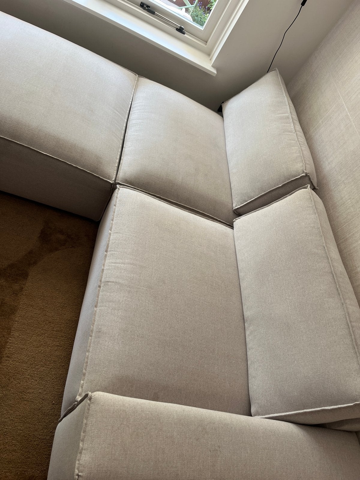 Loods5 hoekbank - 228x205cm, zitdiepte 65cm, Huis en Inrichting, Banken | Bankstellen, Ophalen, Gebruikt, Minder dan 75 cm, Hoekbank