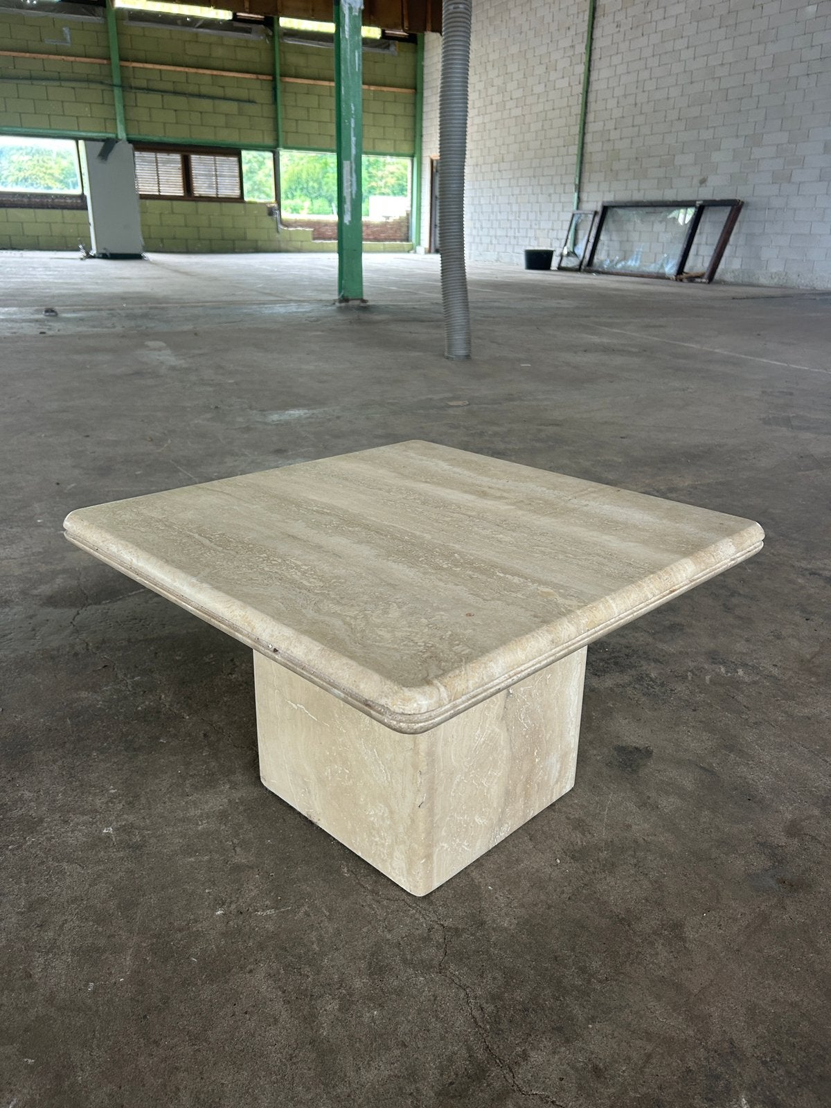 Travertin salontafel, Minder dan 55 cm, Rond, Zo goed als nieuw, Ophalen