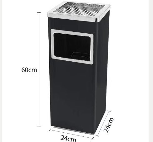 Professionele vrijstaande asbak met prullenbak RVS (60cm), 40 liter of meer, Ophalen of Verzenden, Nieuw, Rvs