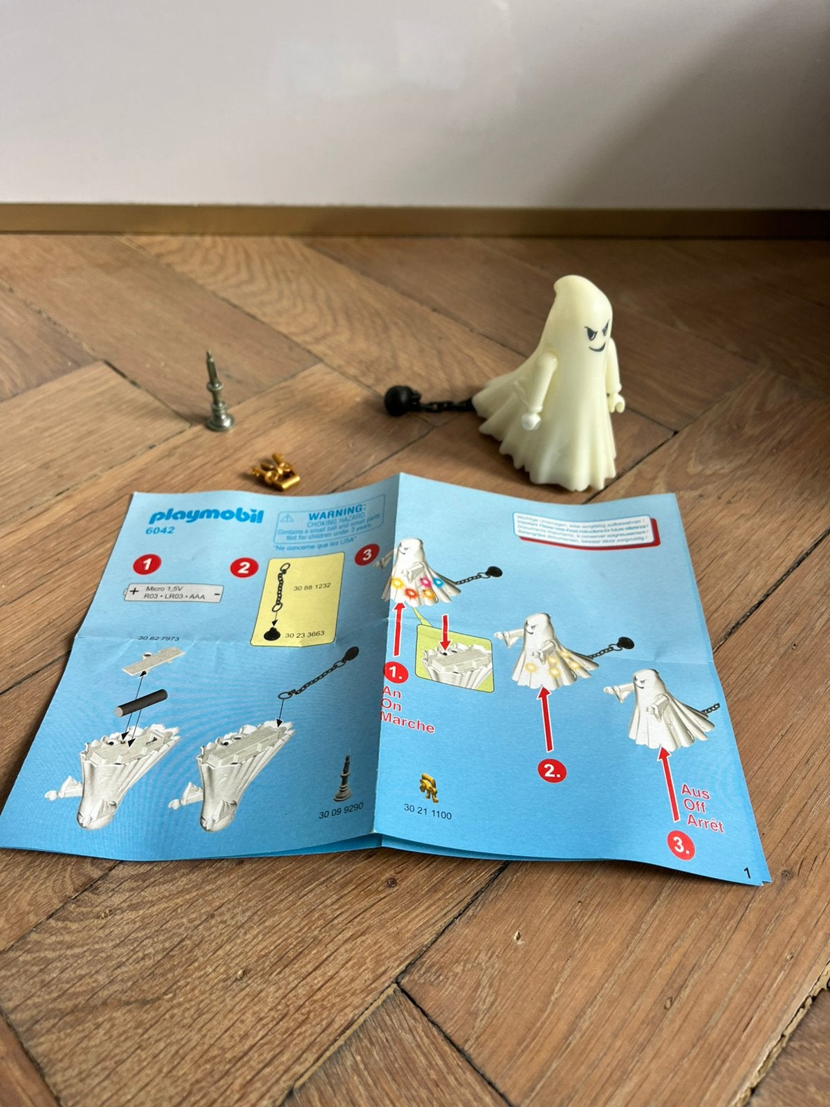 Playmobil knights 6042 lichtgevende geest spook licht ghost, Ophalen of Verzenden, Zo goed als nieuw, Complete set