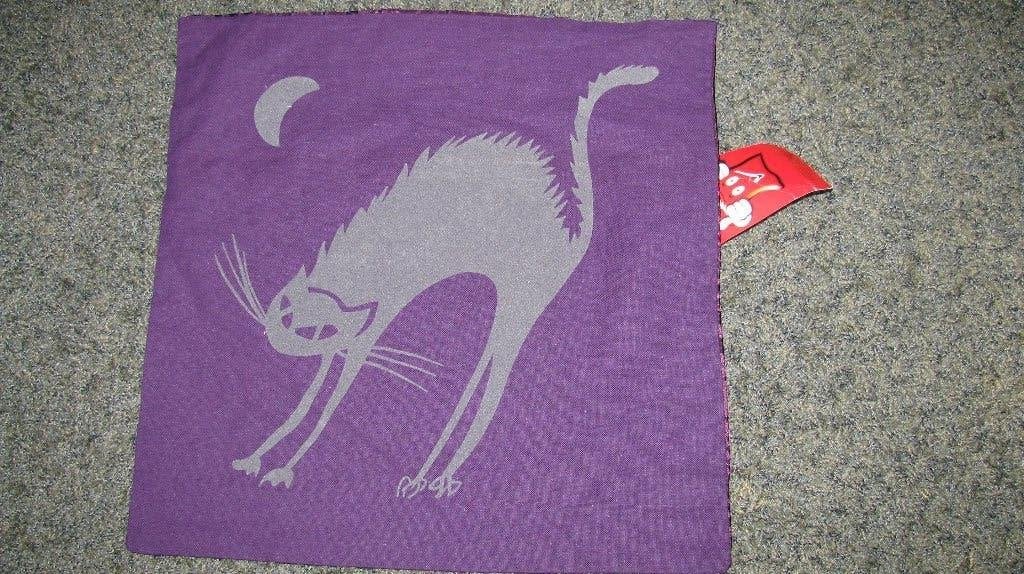 Nieuw KUSSENHOES met leuke Kat of Poes paars 40X40 met rits, Met ritssluiting, Paars, Nieuw, Ophalen of Verzenden