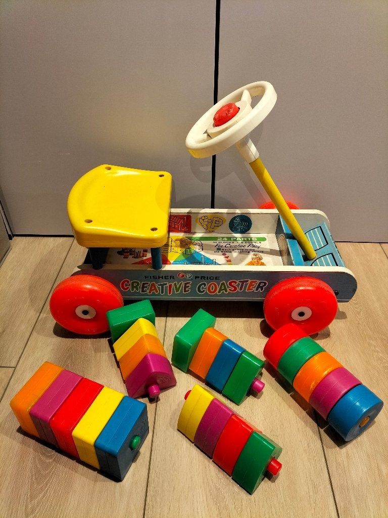 Fisher Price Creative Coaster - vintage loopauto jaren 60/70, Ophalen of Verzenden, Gebruikt, Auto of Voertuig