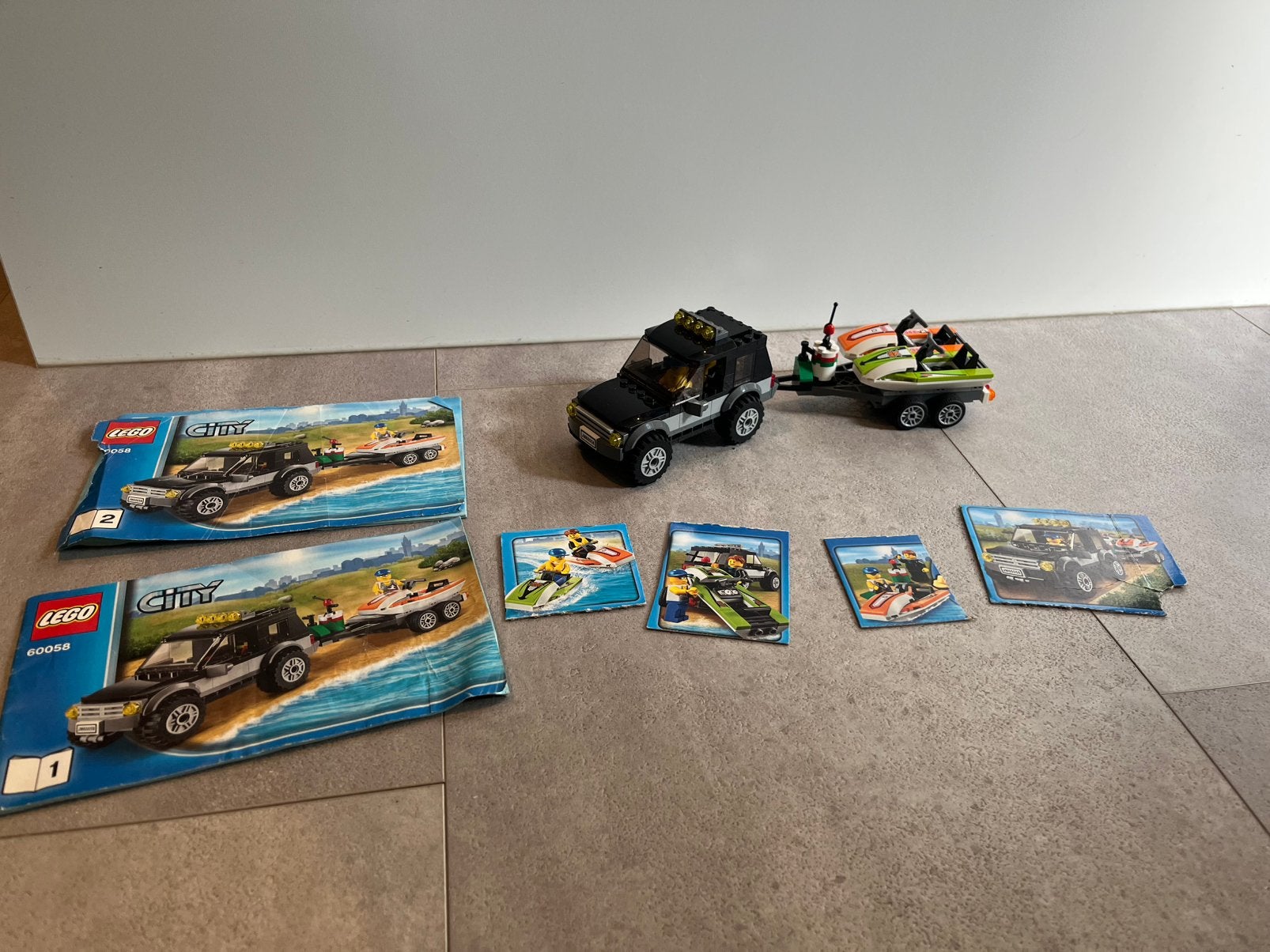 Lego city nr 60058, waterscooter met aanhanger en auto, Ophalen of Verzenden, Gebruikt