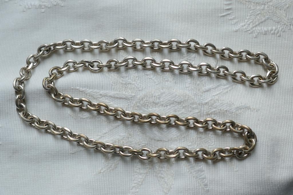 Ketting met grote schakels, Verzenden, Zo goed als nieuw, Zilver, Overige materialen