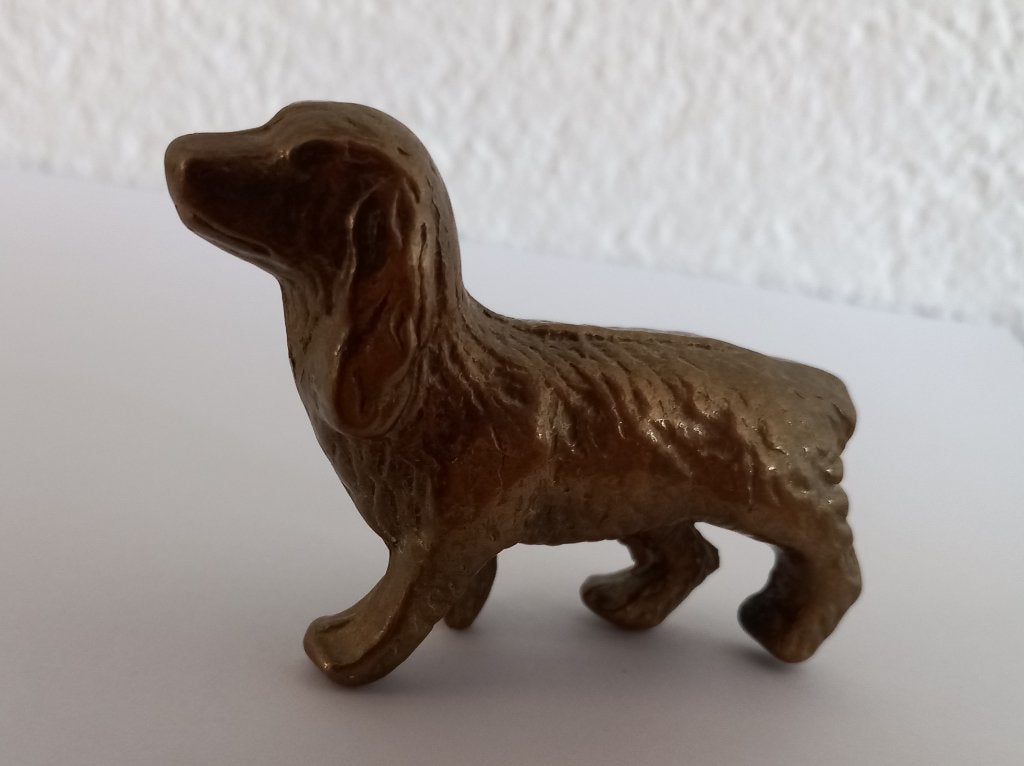 Vintage messing hond beeldje - Retro, Verzamelen, Ophalen of Verzenden, Zo goed als nieuw, Dier