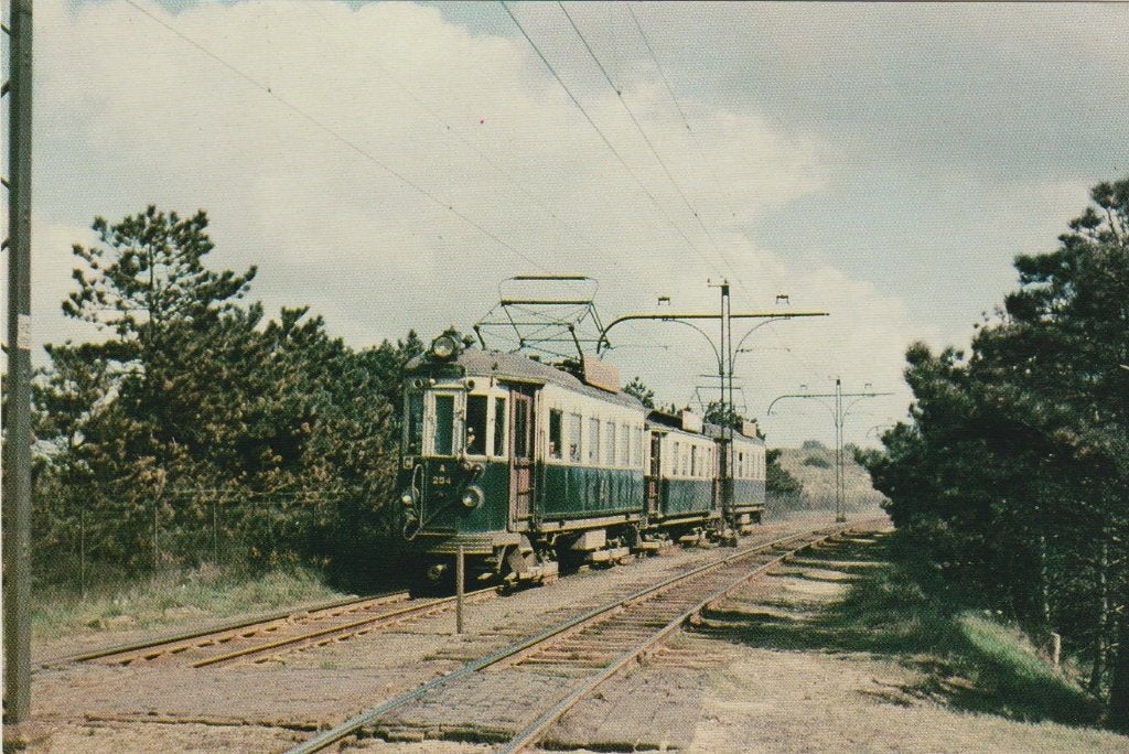 tram tussen bentveld-zandvoort, Verzamelen, Ophalen of Verzenden, 1940 tot 1960, Ongelopen, Noord-Holland