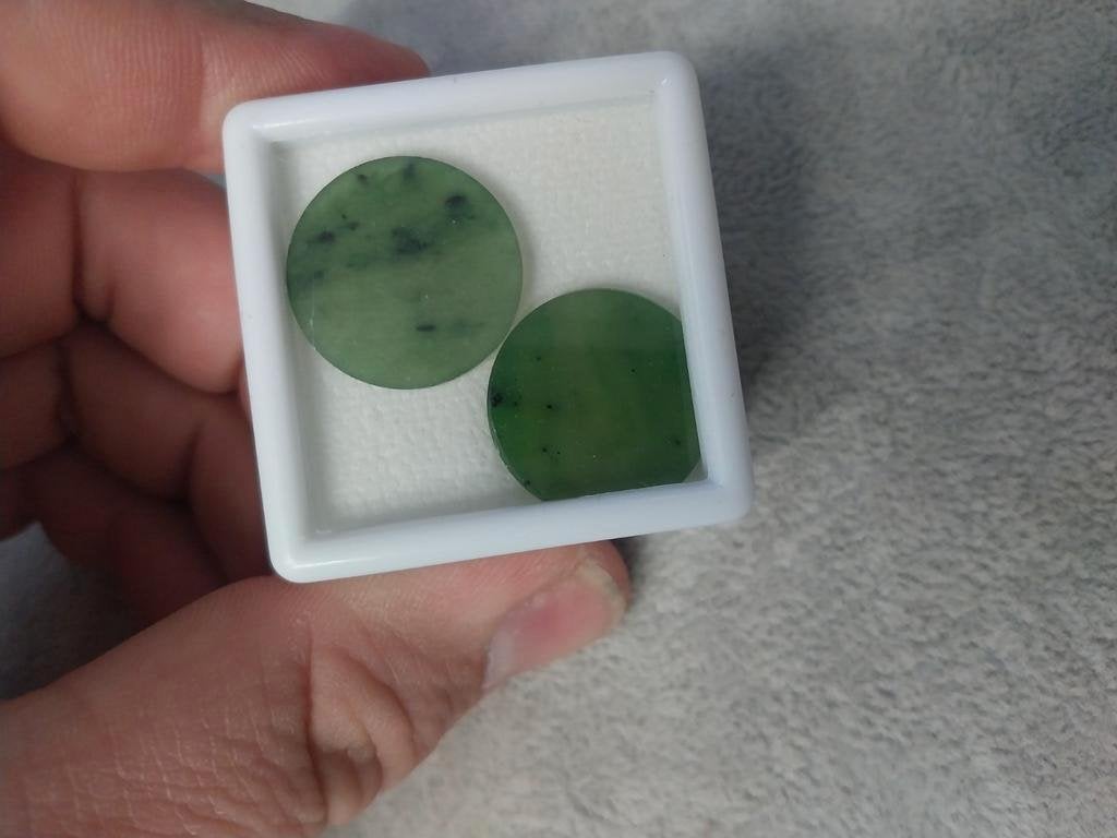 2 ronde jade schijven, Ophalen of Verzenden, Zo goed als nieuw