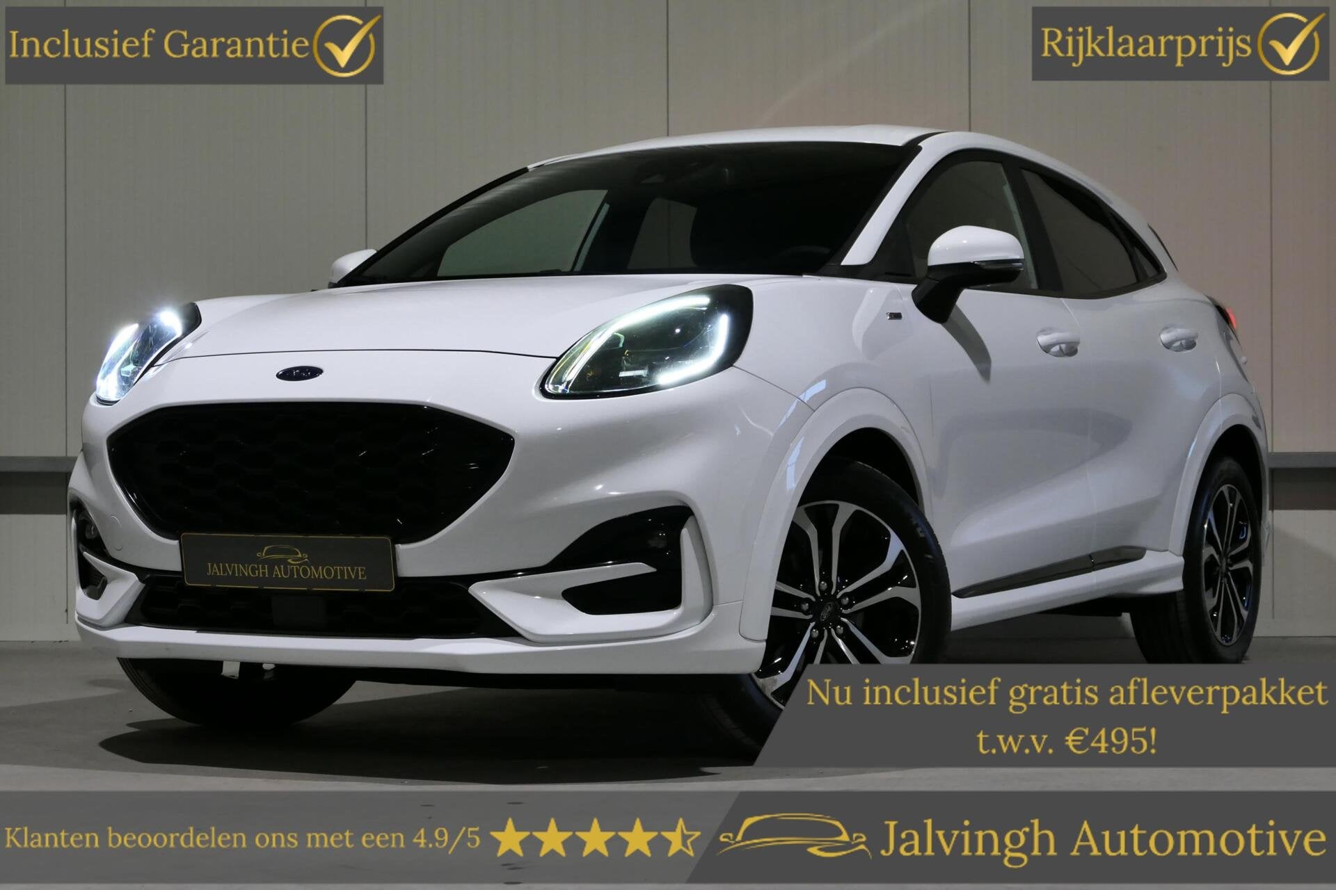 Ford Puma 1.0 EcoBoost Hybrid ST-Line|Winterpack|Carplay|PDC, Dealer onderhouden, Stof, Met garantie (alle), Wit
