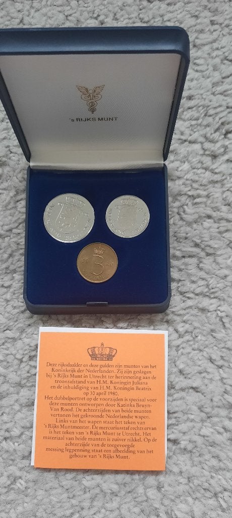 Rijksdaalder en gulden 30 april 1980, Ophalen of Verzenden, Koningin Beatrix, 2½ gulden