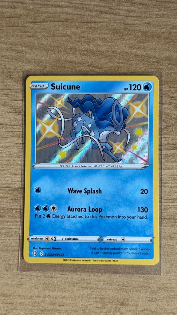 Suicune sv022/sv122 pokemon, Hobby en Vrije tijd, Verzamelkaartspellen | Pokémon, Nieuw, Losse kaart, Foil, Ophalen of Verzenden