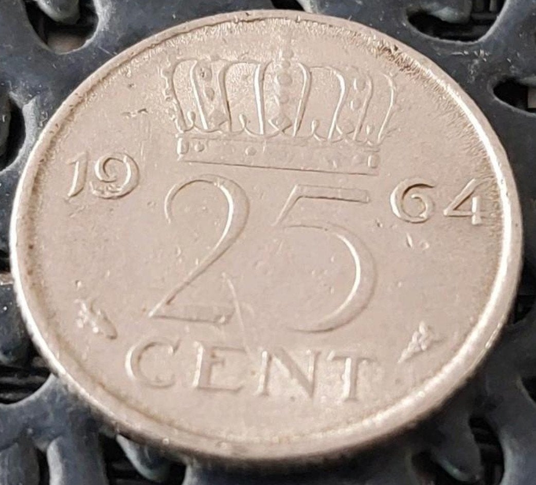 Kwartje Koningin Juliana 1964, Postzegels en Munten, Ophalen of Verzenden, Koningin Juliana, 25 cent, Losse munt