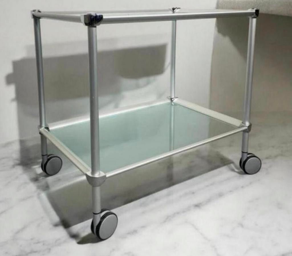 Guzzini design trolley – F. Minuti – aluminium frame, Ophalen, Minder dan 55 cm, 60 cm of meer, Rechthoekig