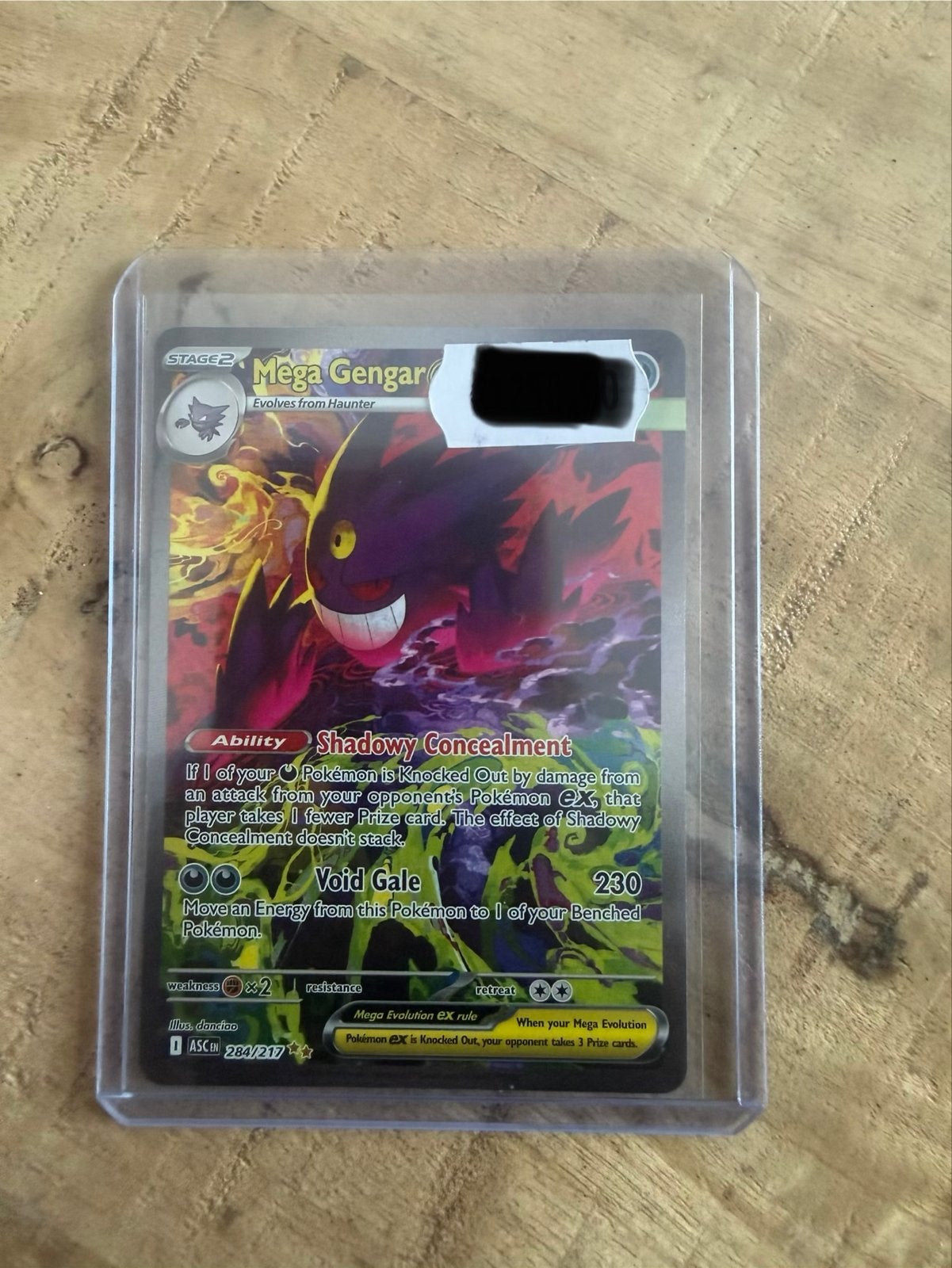 Mega Gengar EX Pokémon Kaart 284/217 - Zo goed als nieuw, Ophalen of Verzenden, Nieuw, Losse kaart, Foil