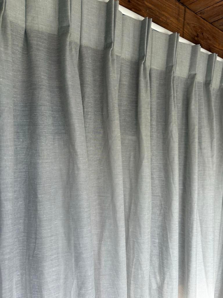 8170 inbetween gordijn linnenlook 240x230cm dubbele plooi, Ophalen of Verzenden, Zo goed als nieuw, Grijs