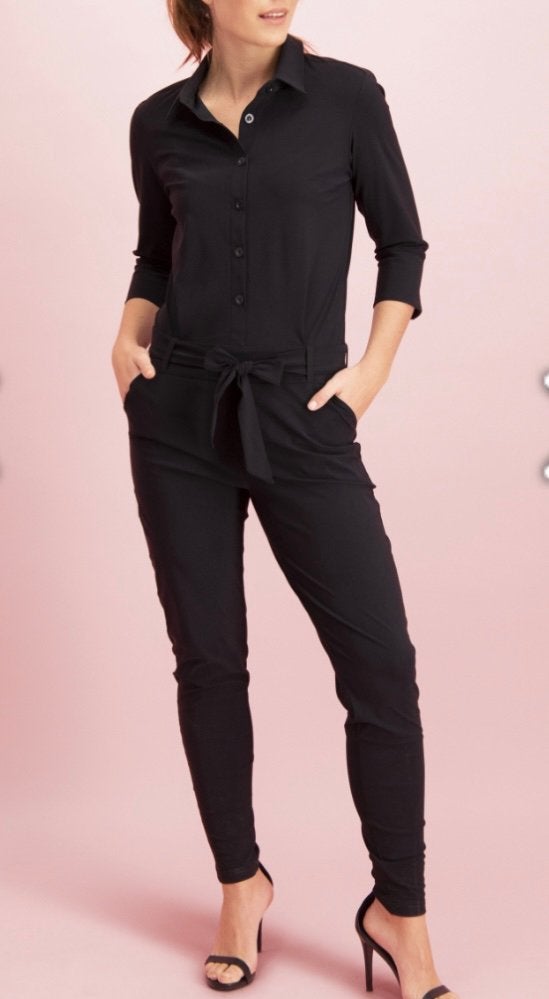 Studio Anneloes zwarte Angelique jumpsuit M, Ophalen, Zo goed als nieuw, Maat 38/40 (M), Zwart