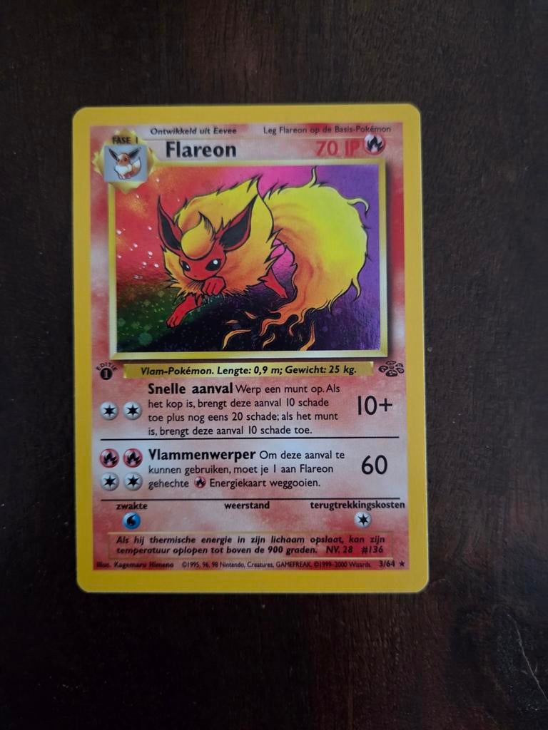 Pokemon Flareon 1st Edition Jungle, Ophalen of Verzenden