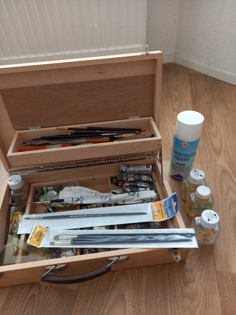 Schilderskist, Ophalen, Gebruikt, Olieverf