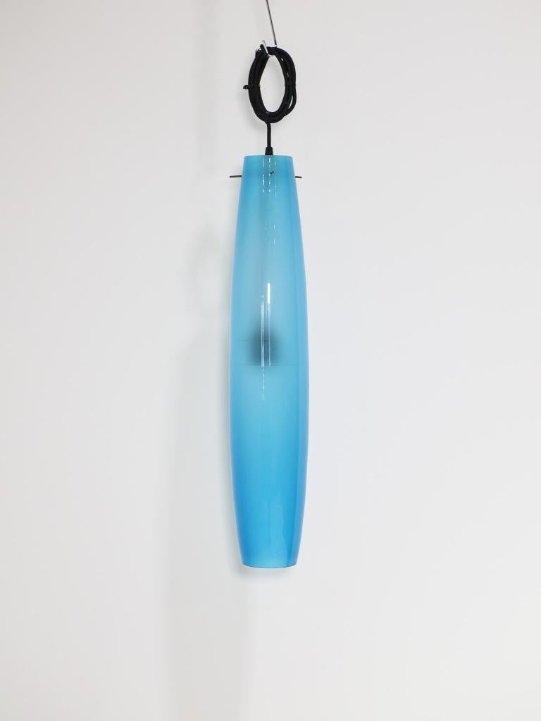 Murano glas hanglamp blauw Alessandro Pianon 1960s, -, Ophalen of Verzenden, Zo goed als nieuw, Glas