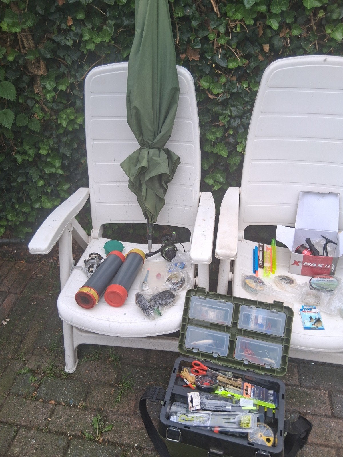 Complete visuitrusting: , molens, kunstaas en meer, Ophalen, Gebruikt, Complete hengel