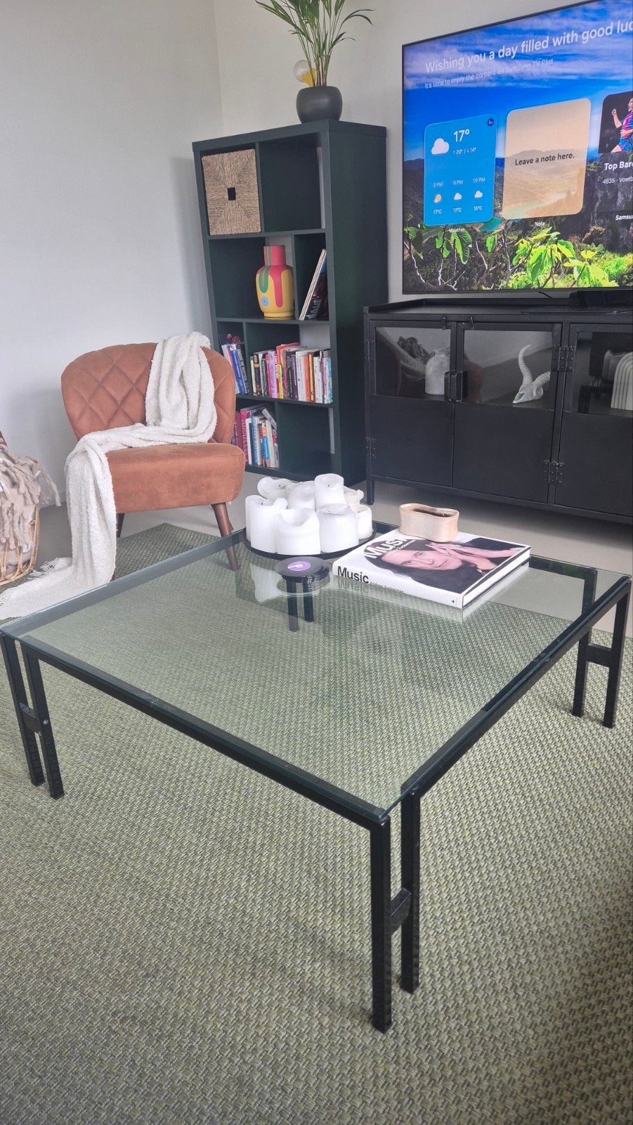 ≥ Zwarte glazen salontafel - 90x90 cm — Tafels | Salontafels — Marktplaats