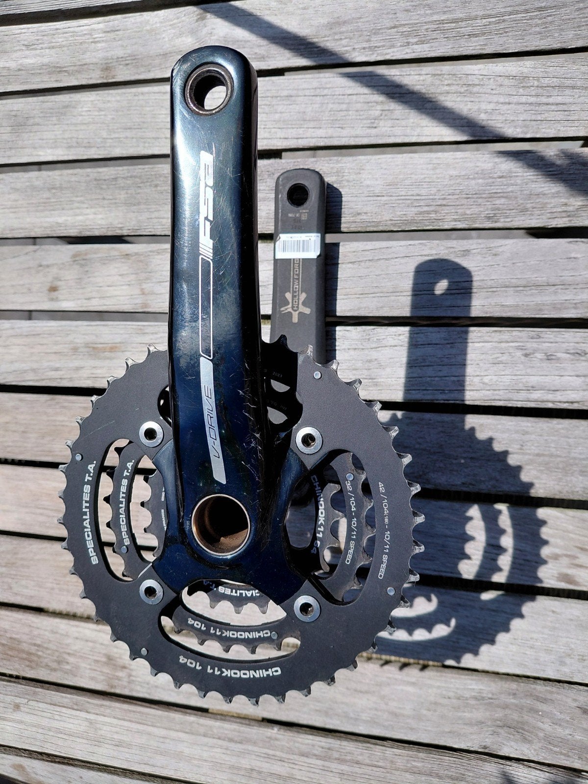 FSA crankstel met 3 bladen, Fietsen en Brommers, Fietsonderdelen, FSA, Zo goed als nieuw, Aluminium, Ophalen