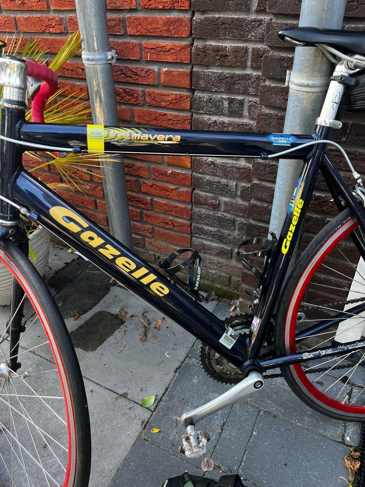 Gazelle Primavera racefiets - Zwart met rode accenten, Fietsen en Brommers, Fietsen | Racefietsen, Ophalen, 28 inch, Gebruikt
