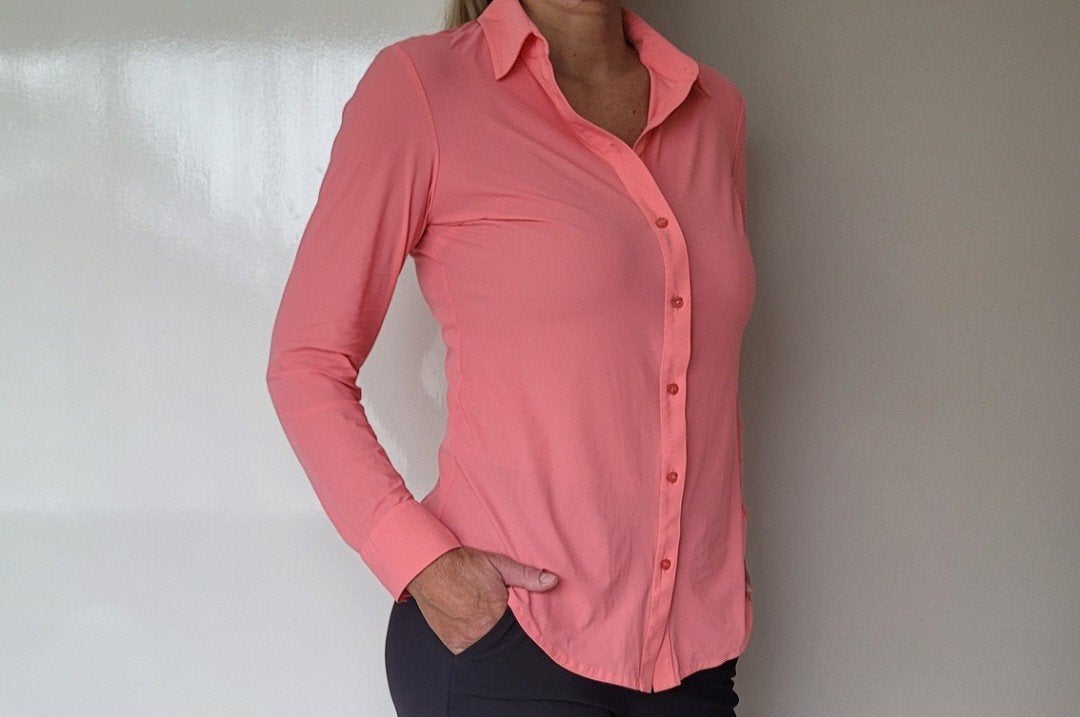Studio Anneloes Poppy blouse M Zalmrose Travelstof top, Maat 38/40 (M), Studio Anneloes, Verzenden, Oranje