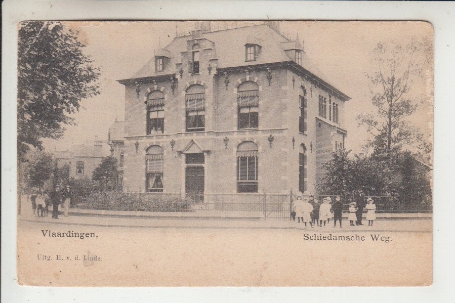 Vlaardingen, Schiedamsche weg, Ophalen of Verzenden, Voor 1920, Ongelopen, Zuid-Holland