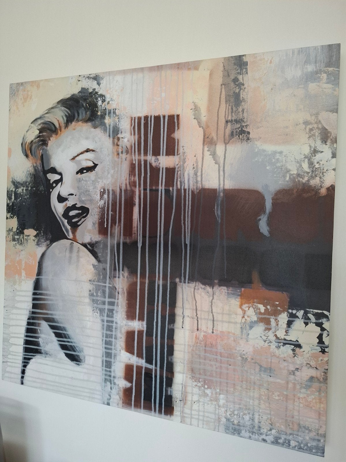 Marilyn Monroe Pop Art Schilderij - 80x80cm, Ophalen of Verzenden